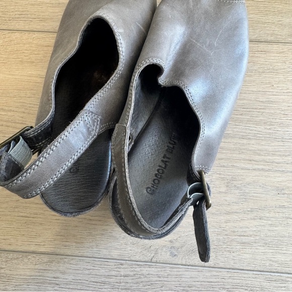 Chocolat Blu Women's Willow Taupe Leather Slingback Wedge Size 7 - Picture 5 of 6